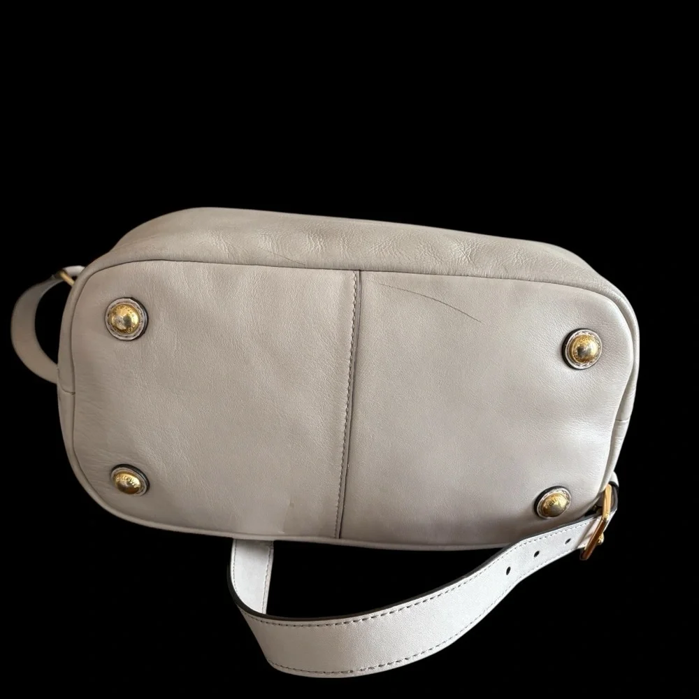 Cole Haan Benson Leather Convertible Hobo Crossbody Bag Light Gray/Taupe